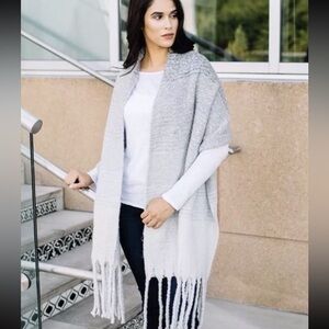 Mer Sea & Co Cozy Blanket Scarf Wrap | Oversized Knit Fringe | One Size